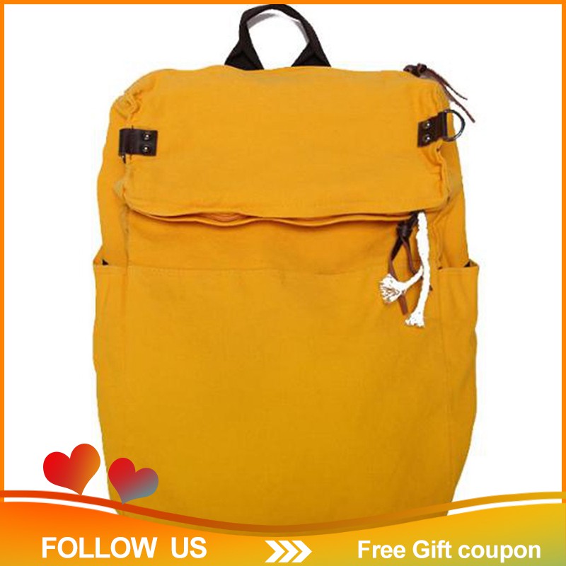 yellow college backpack