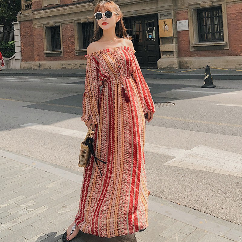 bohemian chiffon dress