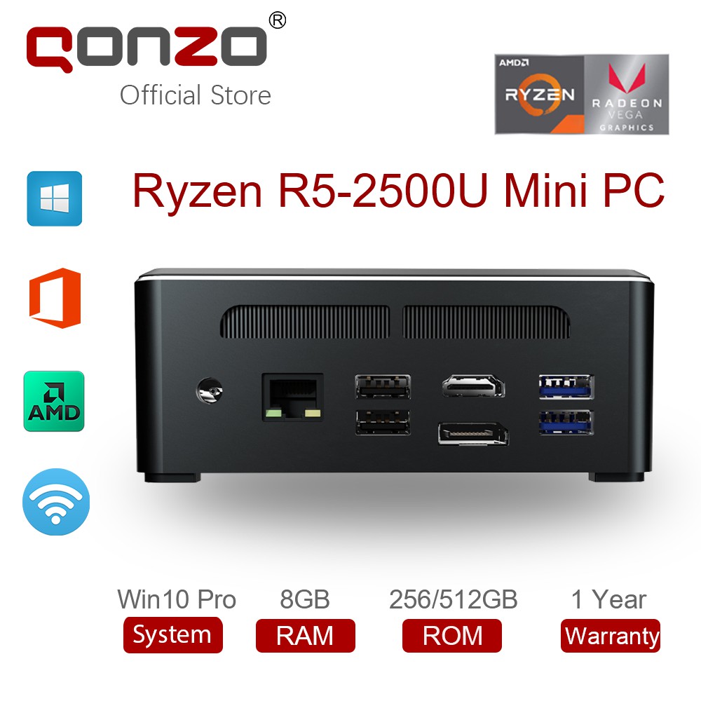 Qonzo Mn25 Amd Ryzen 5 2500u Mini Pc 8gb 16gb Ddr4 Storage 256gb 512gb Nvme Ssd 4k Window 10 Mini Computer Shopee Philippines