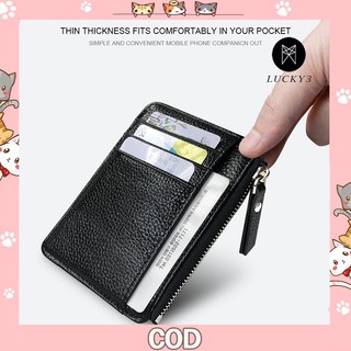 Men's Wallet Pure Color Texture Slim PU Zipper Credit Card Holder Mini Coin Purse ID Card slots/For boyfriend/ Small size/Super Thin/Unisex Plain #8