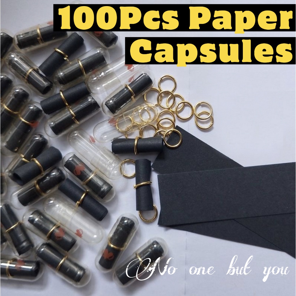 100Pcs Lovely Capsule Message Paper Letter Pill Shaped Mini Capsule