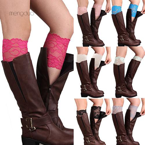 women's lace top boot socks