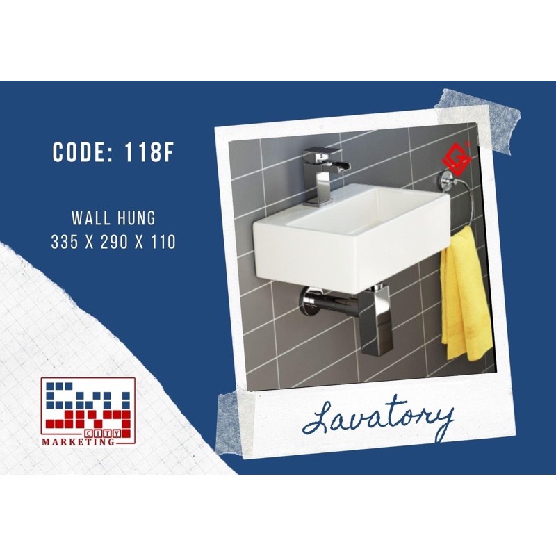 Sky City Ceramic Bathroom Lavatory Wall Hung Basin 118F Shopee Philippines