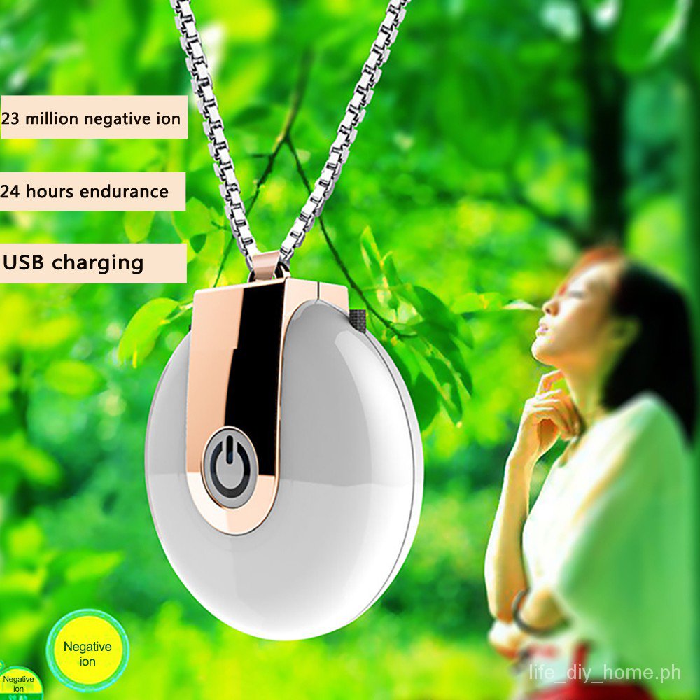 Wearable Air Purifier Necklace Personal Ionizer Portable USB Ioniser