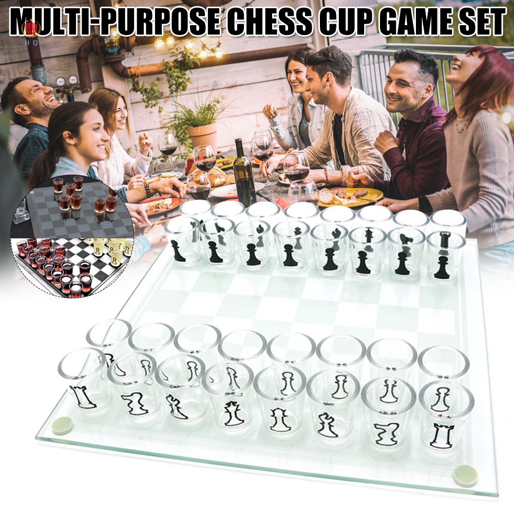 Shot Glass Chess Set Drinking Game Set Durable Reusable for Family