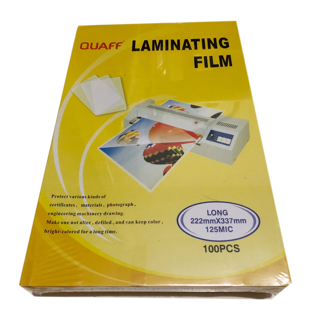 Quaff Laminating Film Long 125 Micron 100 sheets / pack | Shopee ...