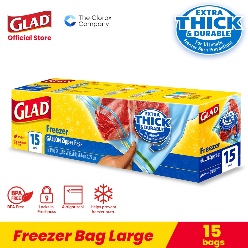 glad freezer bags large