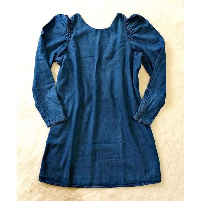 zara denim puff sleeve dress