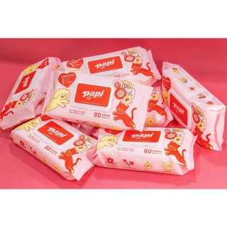 Papi wet cloth to wipe dogs and cats, gentle formula, baby powder smell, wet cloth, papi, eliminates #7