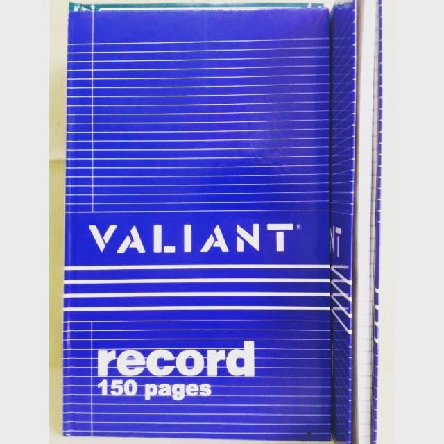 Valiant Record Book Log Book 150 Pages Hard Bound Thick Blue Cover | Shopee  Philippines