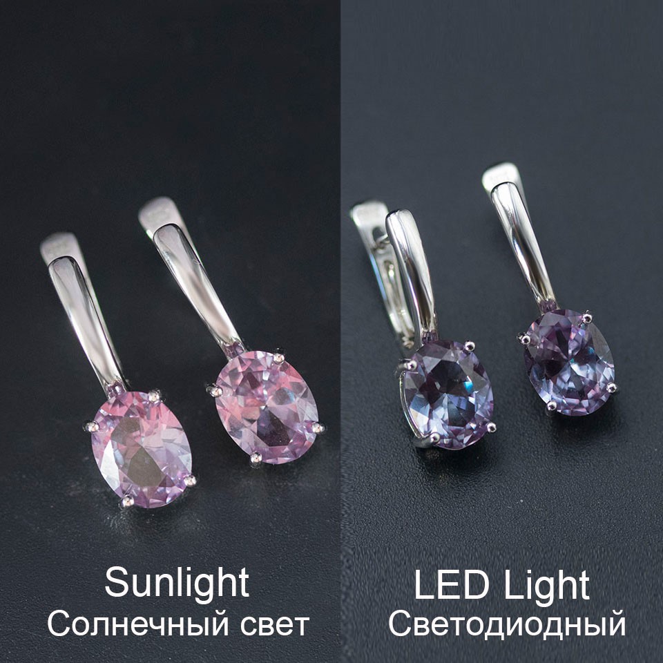Details about   Bolai color change created alexandrite dangle earrings 925 sterling silver 