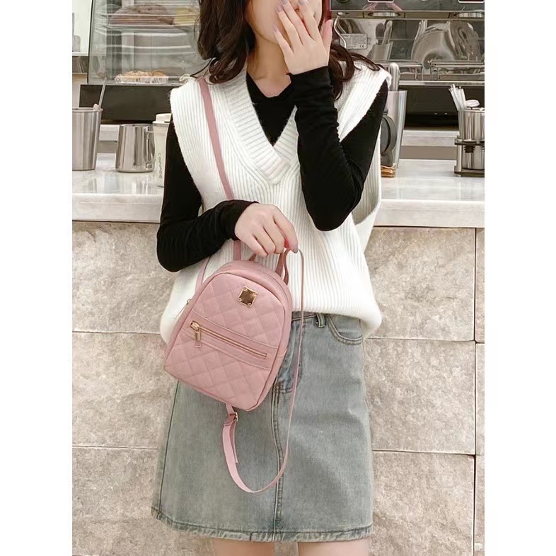 CJT BAG#2022 WOME,NS PU LEATHER  KOREAN FASHION LEATHER MINI BACKPACK FOR 2WAY WOMEN - Image 6