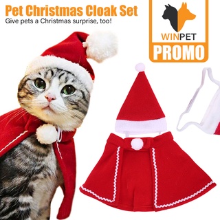 Christmas Pet Cloak Hat Suit Cat Christmas Cloak Pet Holiday Costume