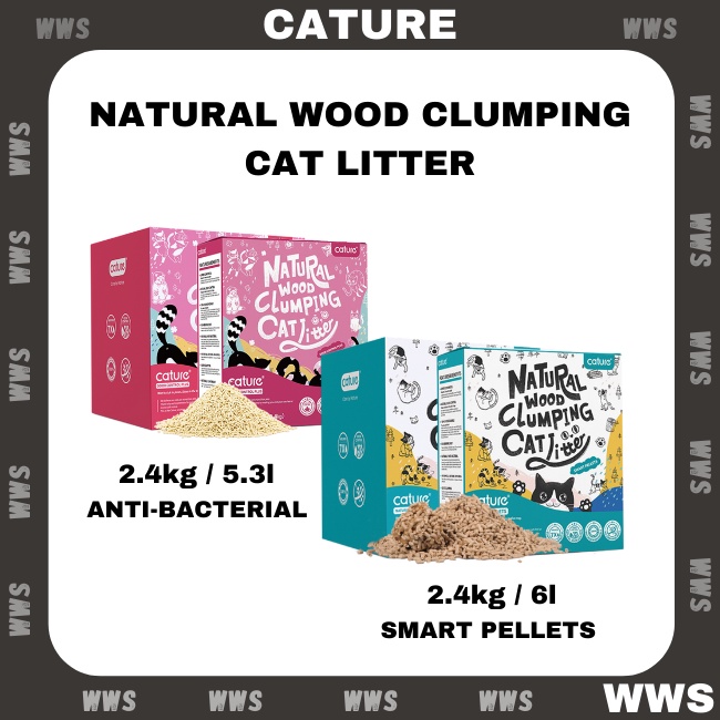 Cature Natural Wood Clumping Cat Litter AntiBacterial / Smart Pellets