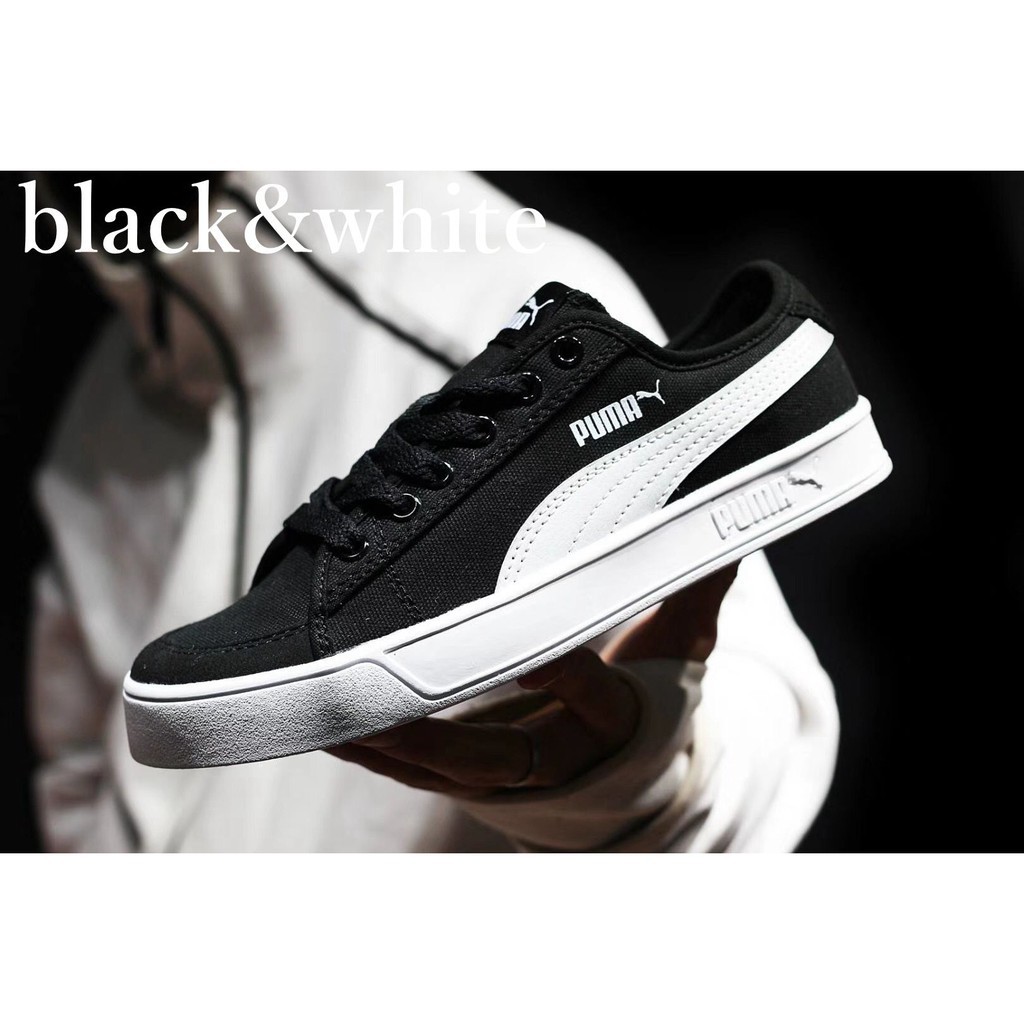 puma canvas shoes black