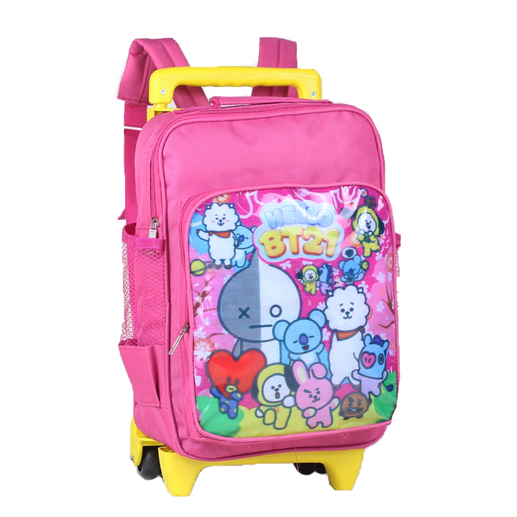 Trolley Bag Trolley Kids Girls Pictures BT21 Cartoon Pink Beautiful Cute Cute Trolley Children PAUD Kindergarten