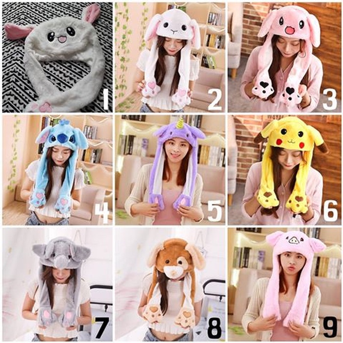 Bunny Hat / Rabbit Hat Twice Ear Move Kpop RANDOM Color Character