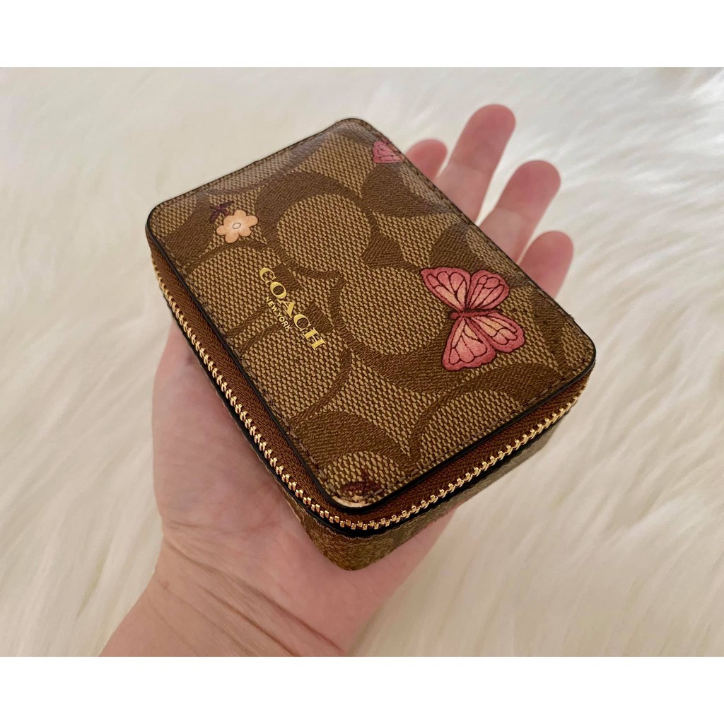 Coach Triple Pill Box in Signature Canvas with Butterfly Print | Shopee  Philippines