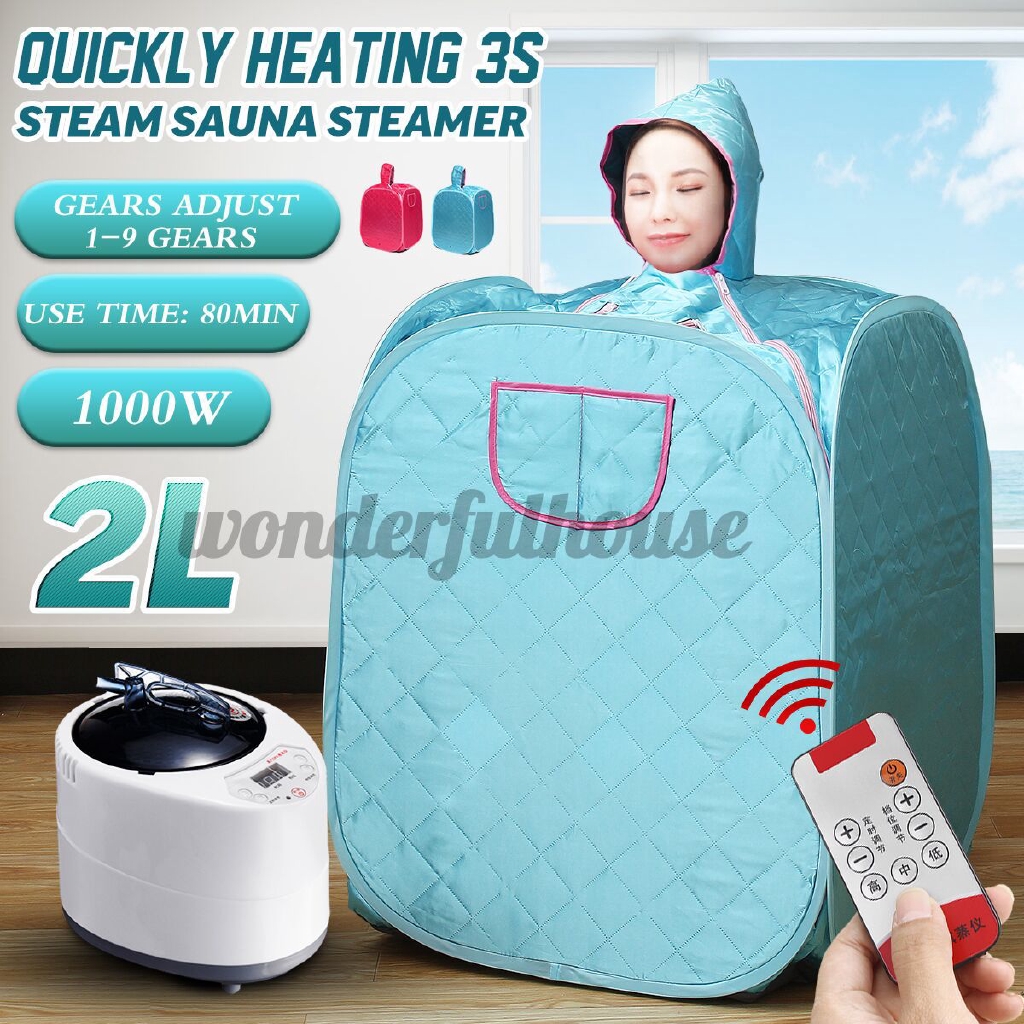 2L Portable Home Steam Sauna Full Body SPA Slimming Detox Therapy Loss Weight 