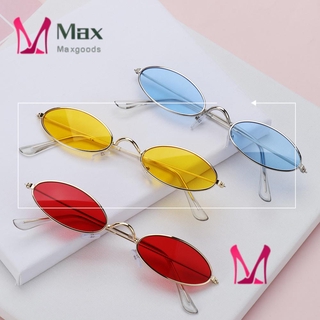 MAX Retro Oval Sunglasses Accessories Eyeglasses Vintage Shades Men and Women Fashion Design Small Frame Summer Sun Glasses