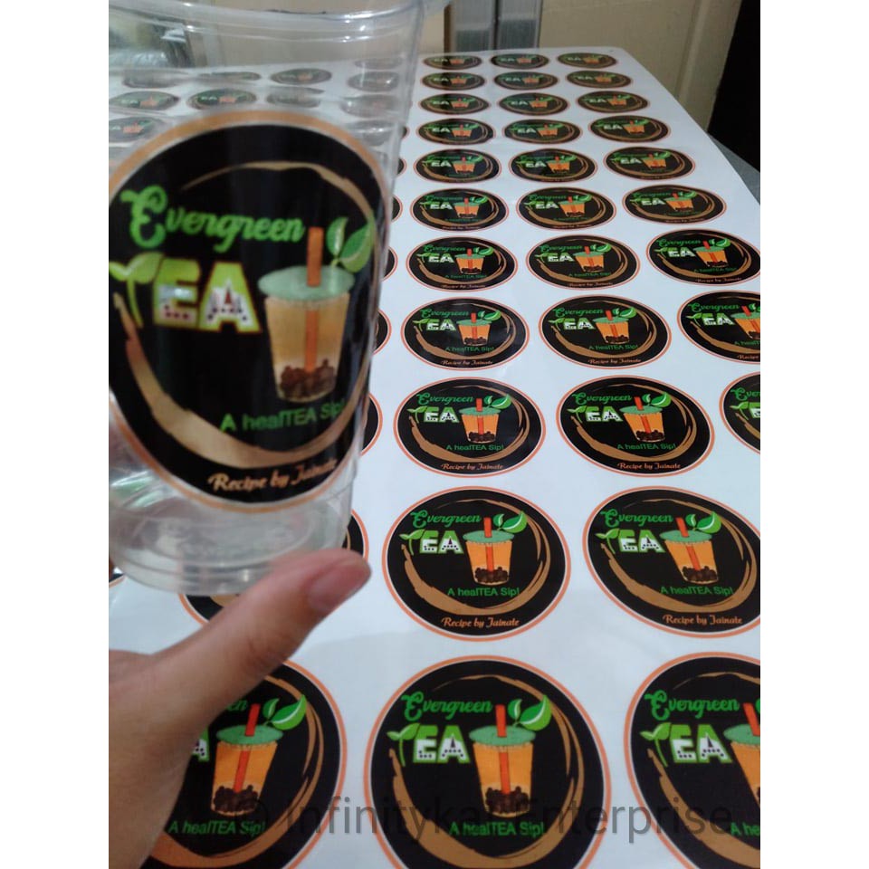 Milktea Cup Label (Clear Sticker)/250pcs/with cut/without cut