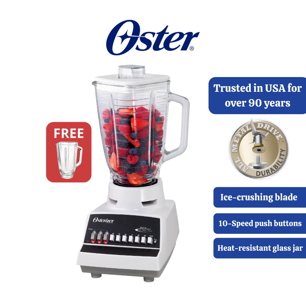 Oster 10Speed Blender with 1.25L Heat Resistant Glass Jar, AllMetal