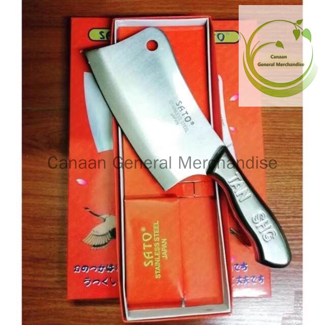 SATO stainless steel big knives stainless steel butcher knife Shopee