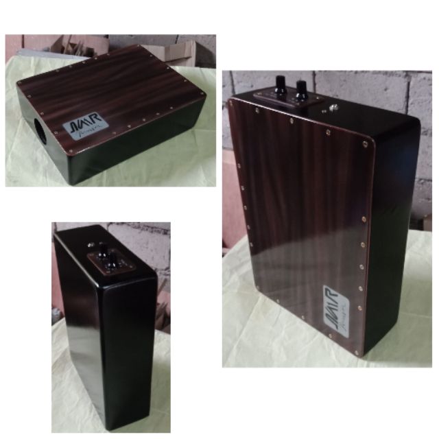 Lap cajon / portable cajon (body black,tapping boardbrown) Shopee