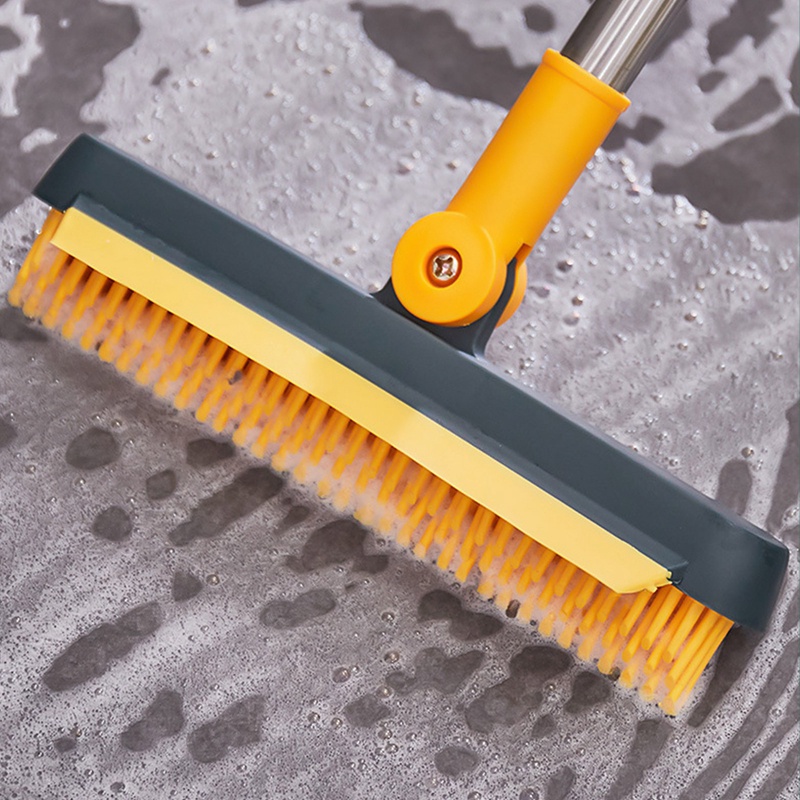 2 in 1 Silicone Crevice Grout Brush with Long Handle, Adjustable Magic