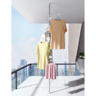Creative Telescopic Hanging Clothes Drying Rack Floor-to-ceiling Bedroom Balcony Foldable Rack #5