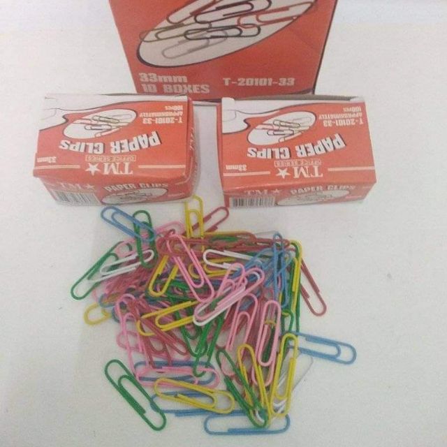 Paper Clips by Box 33mm/50mm assorted colors | Shopee Philippines