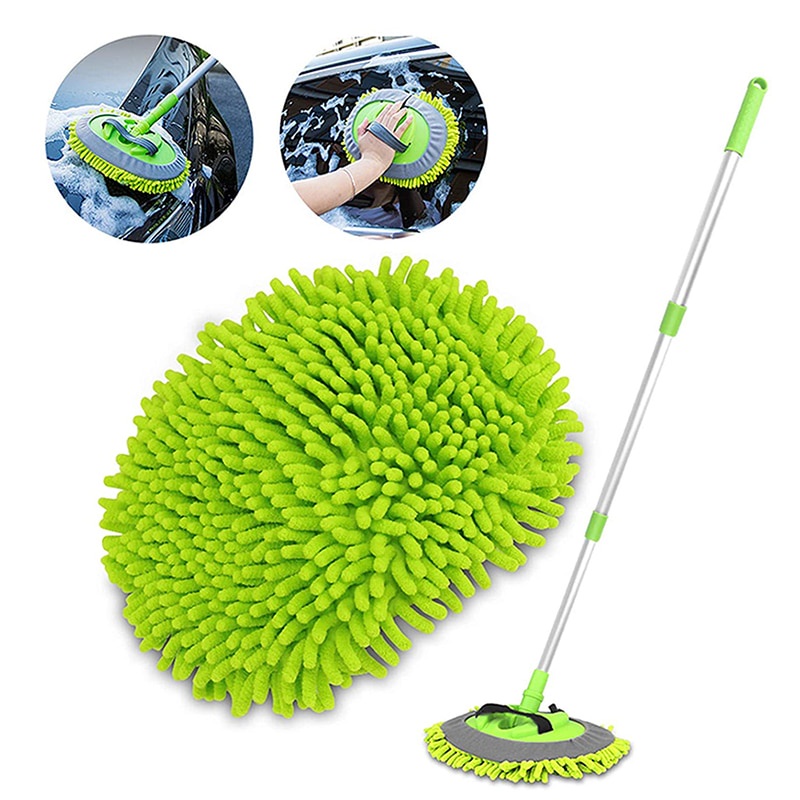 2 in 1 Car Cleaning Brush Car Wash Brush Telescoping Long Handle