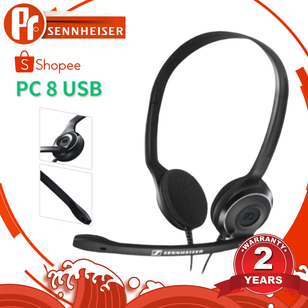 sennheiser pc 8 usb wired headset with mic