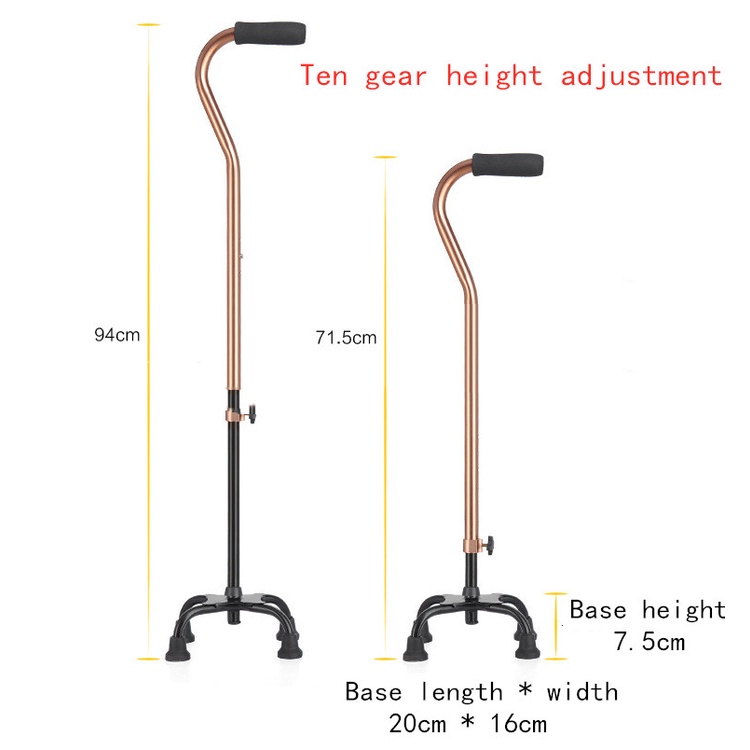 Adjustable Lightweight Crutch Quadripod Cane Medical Walking Stick 4