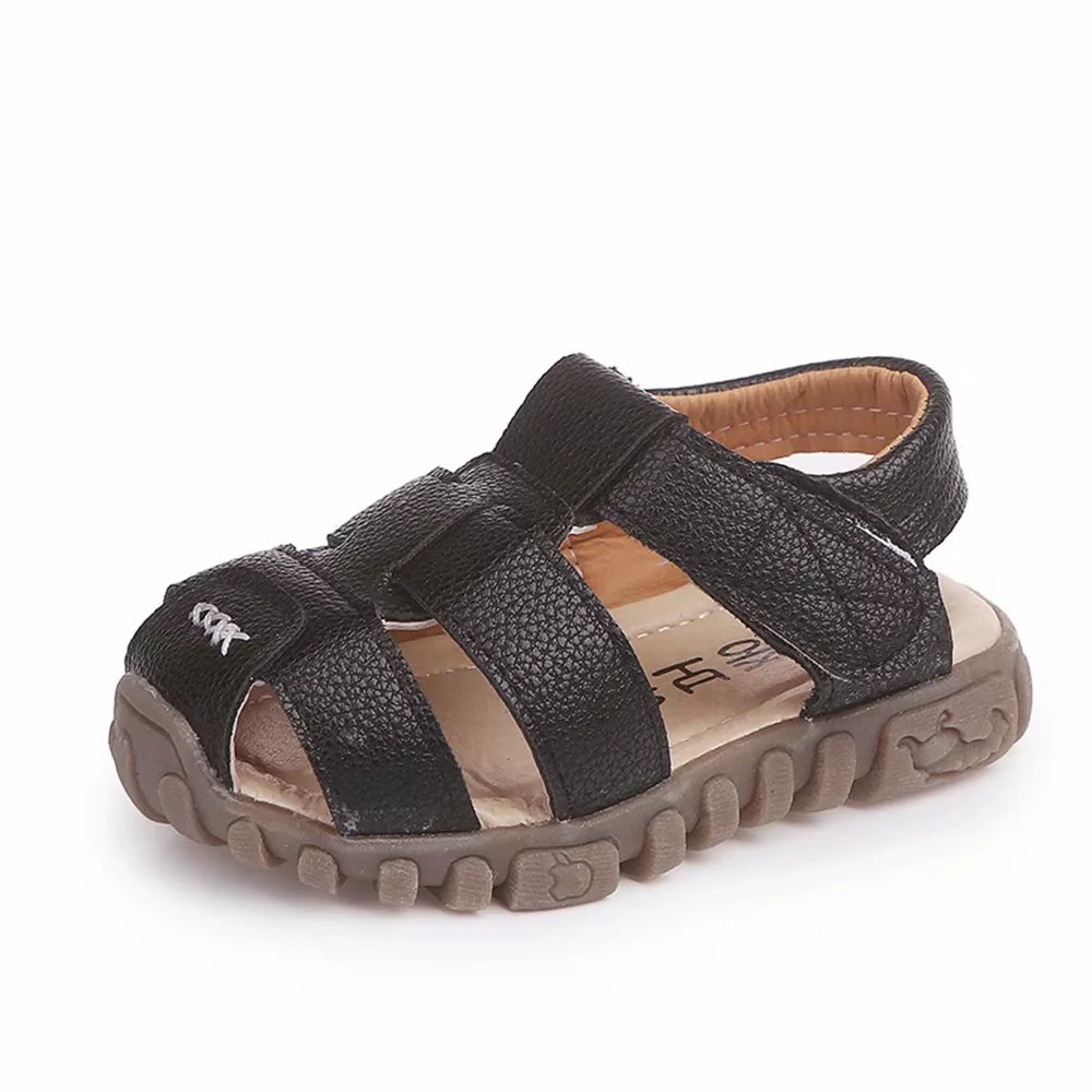 black baby sandals