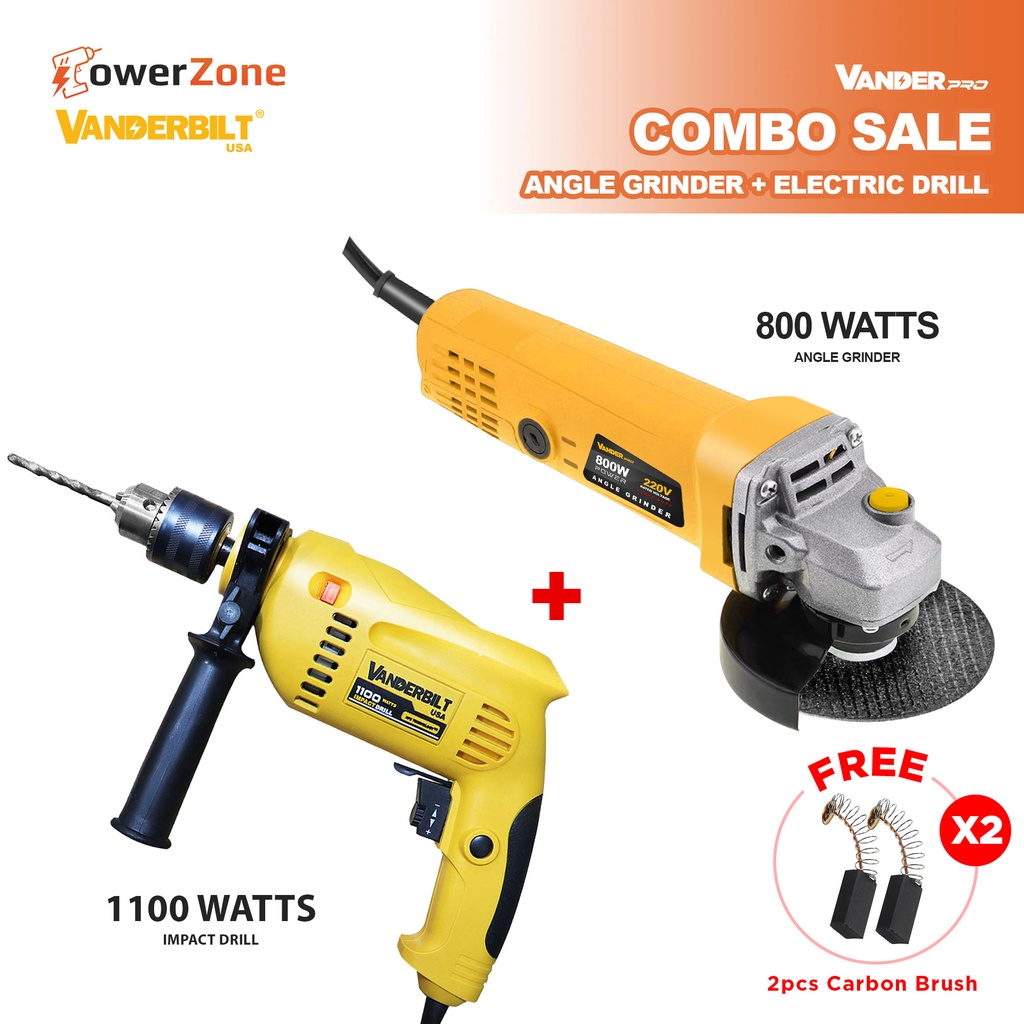 Vandebilt USA 1100watts Impact drill set w/ 32pcs & 800watts Angle