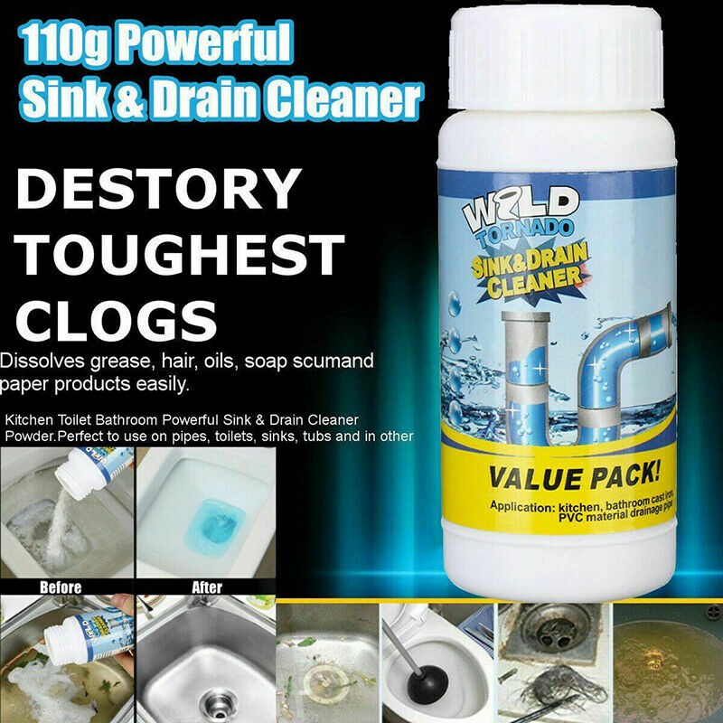 COD 110G Super Powerful Sink and Drain Cleaner Powder Kitchen Toilet