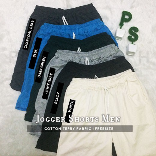 white jogger shorts mens