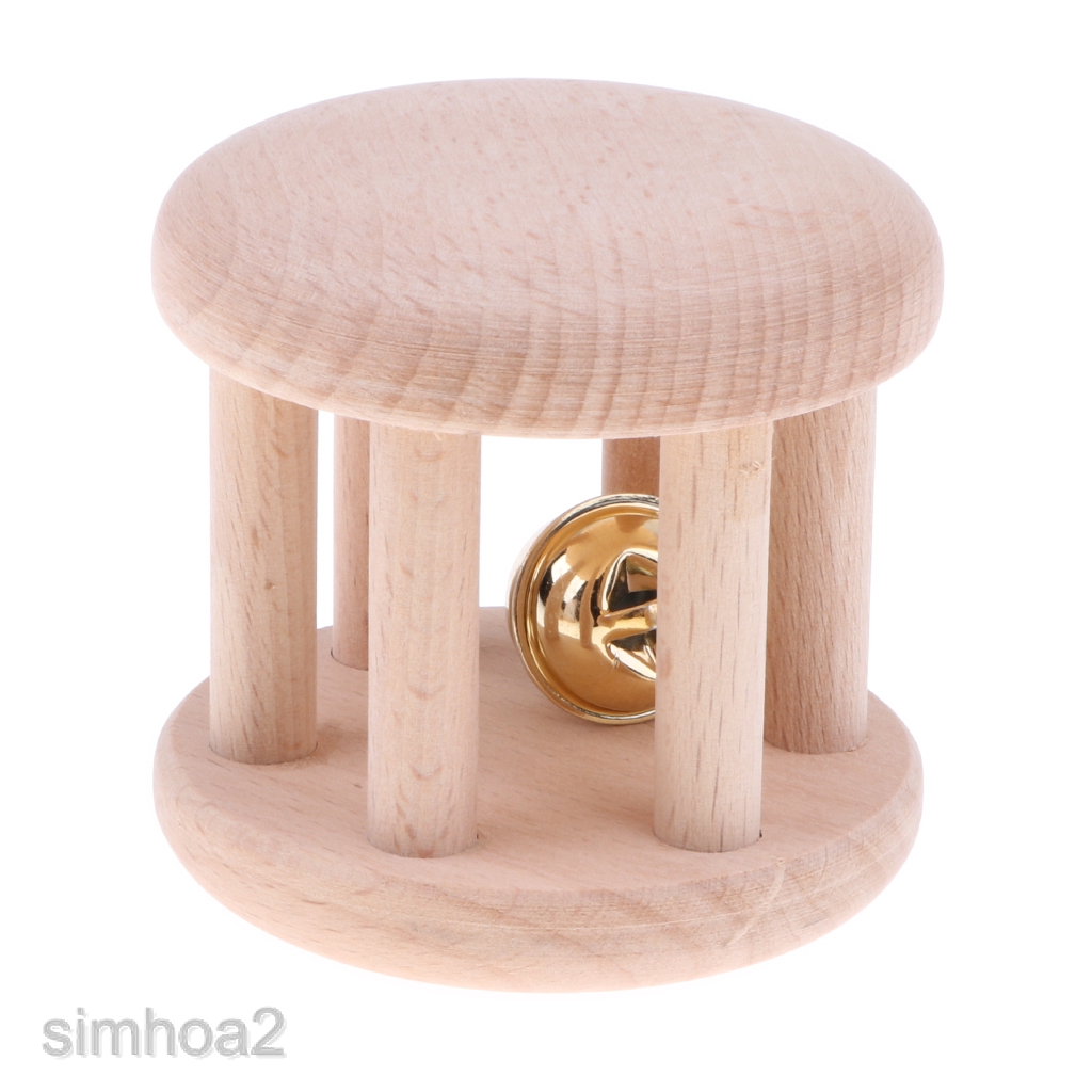 personalised wooden baby rattle