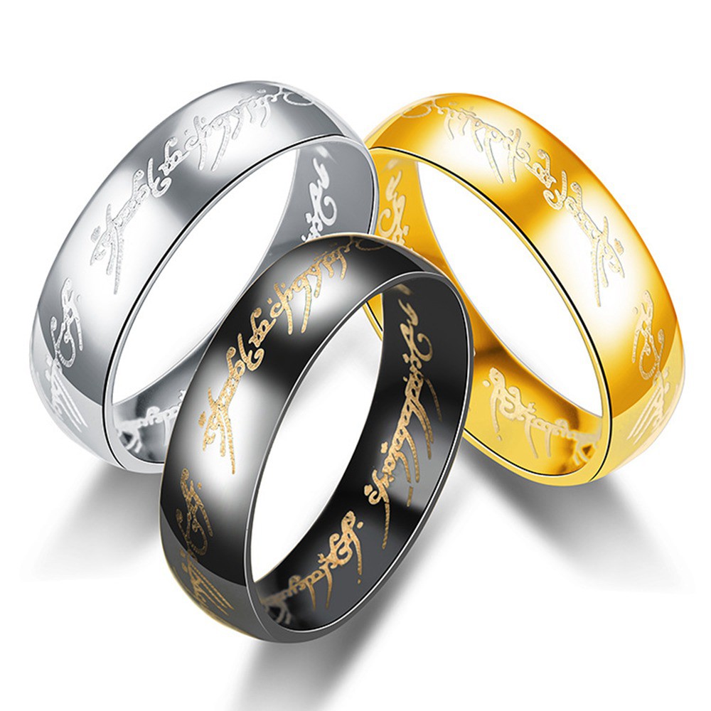 Lord of the Rings Stainless Steel Simple Couple Ring Women