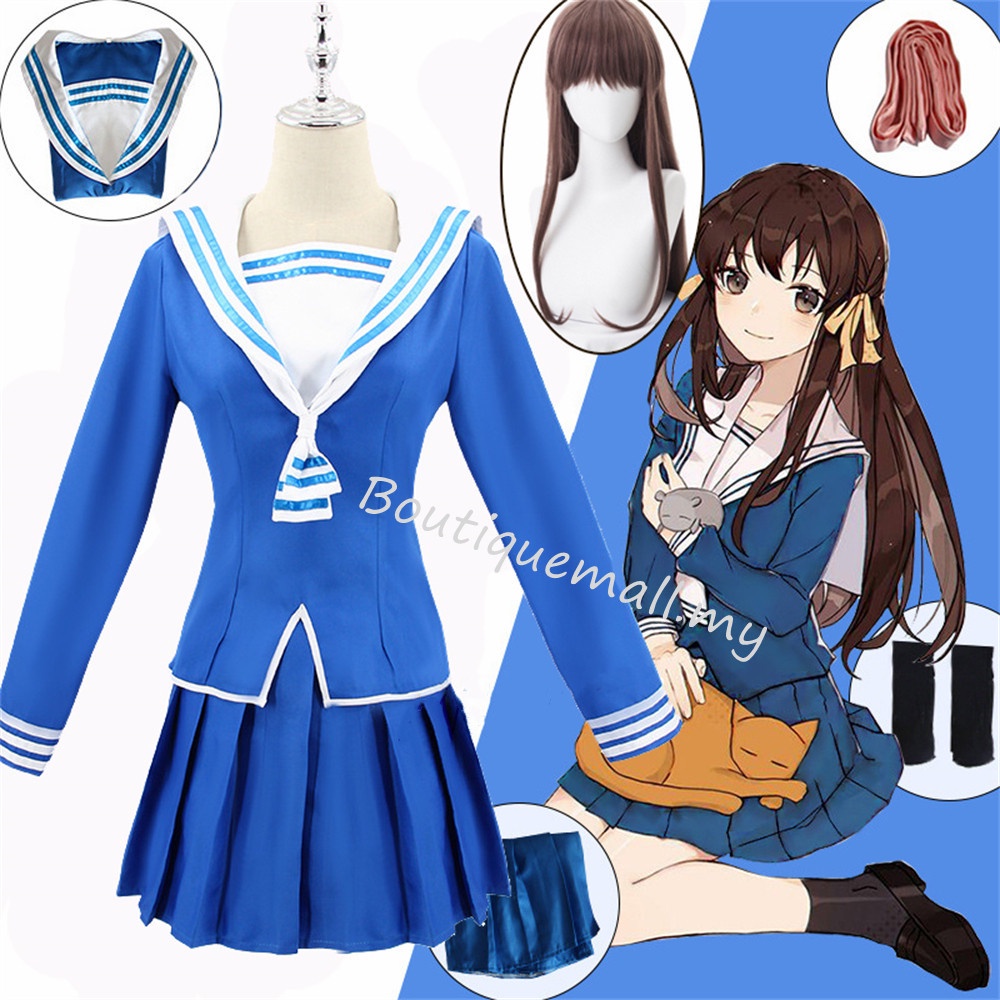 FRUITS BASKET Tohru Honda Cosplay Costume Wig Anime JK Girl School ...