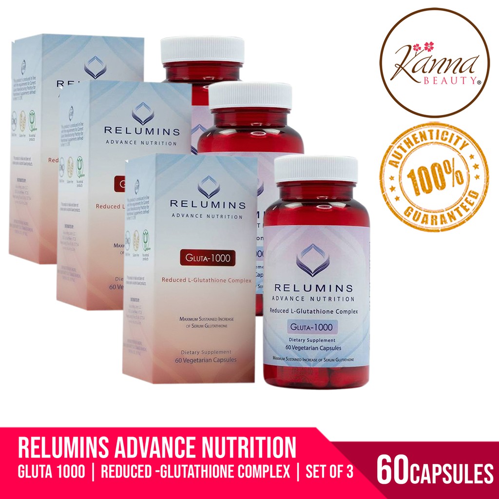 RELUMINS GLUTA 1000 GLUTATHIONE - SET of 3 | Shopee Philippines