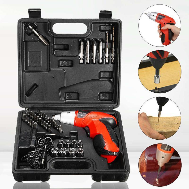 TUOYE Tools Cordless Rechargeable Handy Drill Screwdriver 45 pcs. Set
