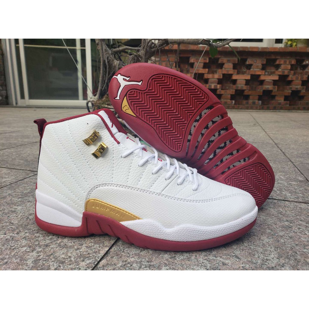 jordan 12 red white and gold