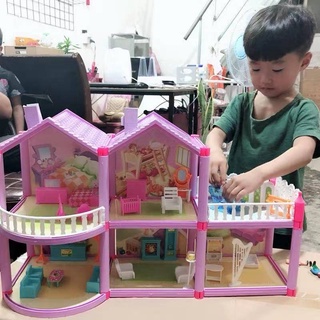 Children's toy assembled villa castle princess play house toys for kids puzzle assembly exercise toy