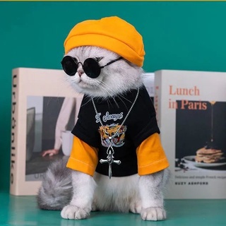 【 Free Hat 】 Cat Clothes Spring Autumn New Style Tiger Year Handsome Thin Sweatshirt Small Dog C #4