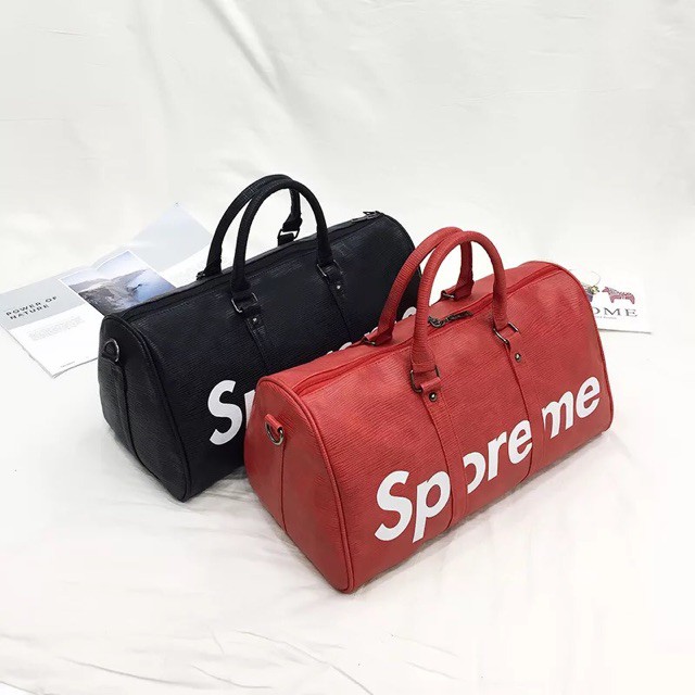 LOUIS VUITTON X Supreme Red Epi Leather Keepall 45cm Bandouliere at 1stDibs