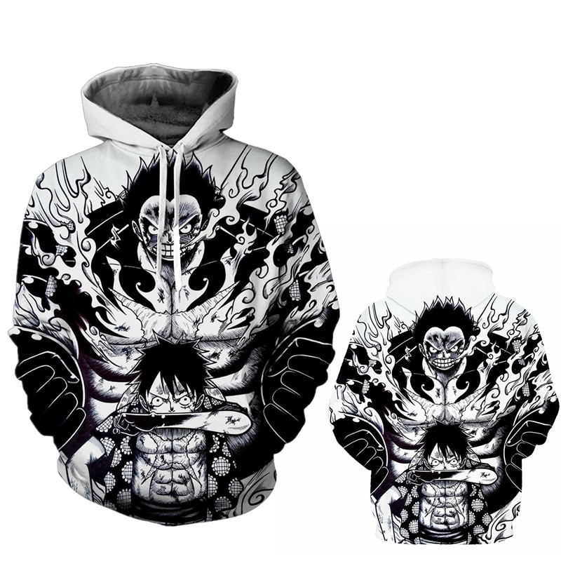One Piece Luffy Gear 4 Men S Women S Casual Hooded Hoodie Jacket Sweater Coat Japanese Anime Cosplay Shopee Philippines