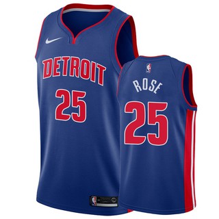Men Detroit Pistons 25 Derrick Rose 