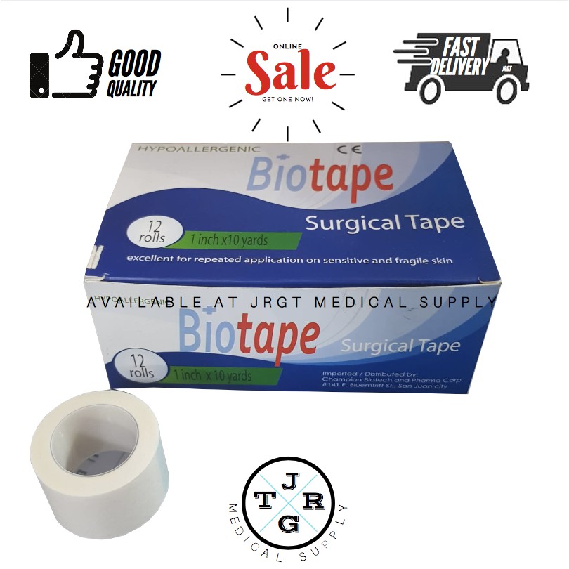 Biotape Surgical tape (1-inch x 10 Yards) (12rolls-1box) | Shopee ...